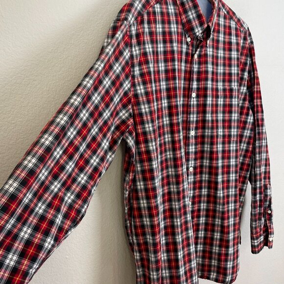 Eddie Bauer Mens XL Vintage Wash Button Down Plaid Shirt Long Sleeve - Picture 4 of 7